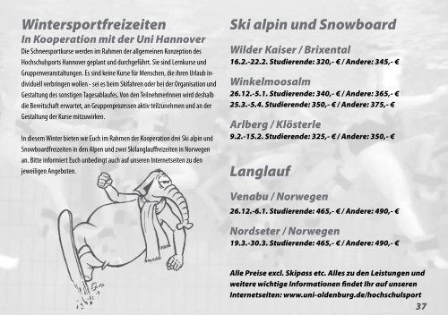 Hochschulsportprogramm - Hochschulsport - UniversitÃ¤t Oldenburg