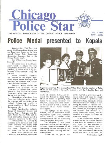 Police Medal presented to Kopala - Chicago Cop.com