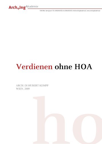Verdienen ohne HOA - Dipl. Ing. Hubert Kempf