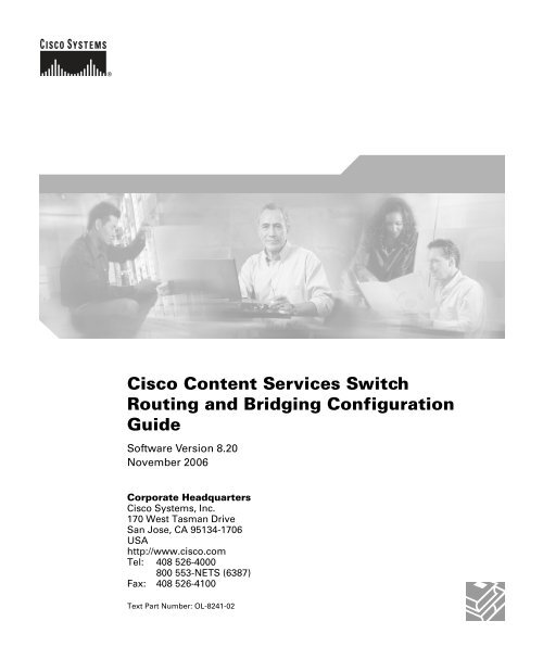 Cisco Content Services Switch Routing and Bridging Configuration ...