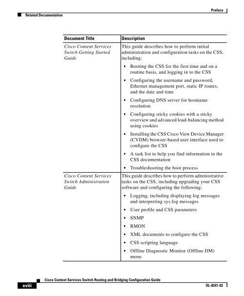 Cisco Content Services Switch Routing and Bridging Configuration ...