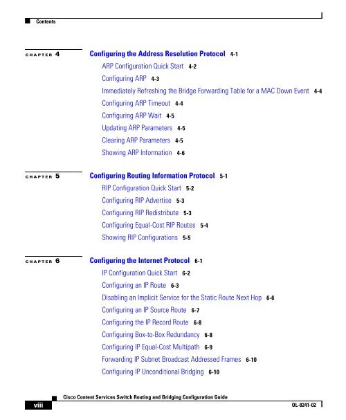 Cisco Content Services Switch Routing and Bridging Configuration ...