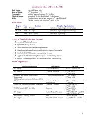 Curriculum Vitae of Dr. N. K. JAIN Education: Areas of ... - IIT Indore
