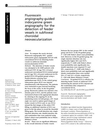 Fluorescein angiography-guided indocyanine green angiography ...