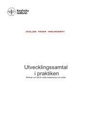 Utvecklingssamtal i praktiken - Internwebben - Karolinska Institutet