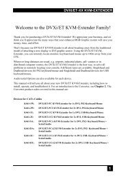 manual DVXi/ET series - KVM Switches ~ DVI Extender