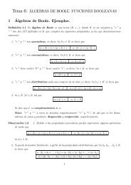 Tema 6: ÃLGEBRAS DE BOOLE. FUNCIONES BOOLEANAS 1 ...