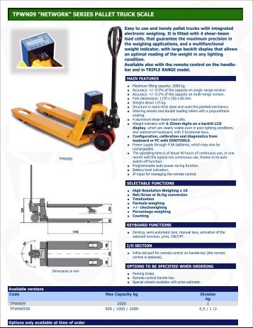 tpwn09 "network" series pallet truck scale - Best Machinery Kft.