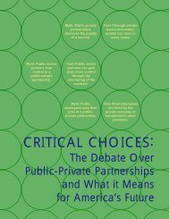 Critical Choices - The National Council for Public-Private Partnerships