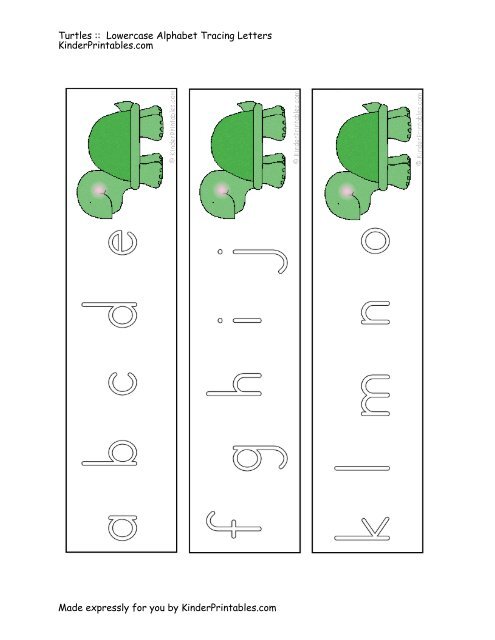 picture Lower Case Alphabet Tracing turtle lower case alphabet tracing
