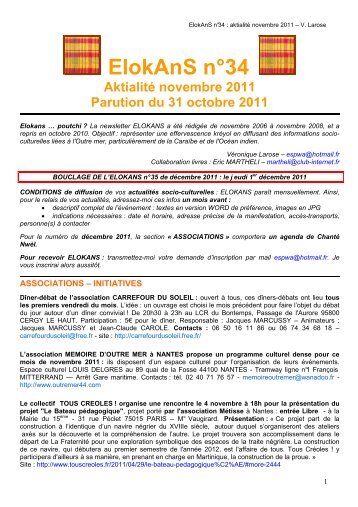 ElokAnS n°34 : aktialité novembre 2011 – V. Larose - Potomitan