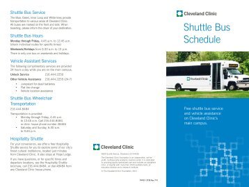 Shuttle Bus Schedule - Cleveland Clinic