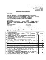 1 Special Education Parent Survey Dear Parents, Please help us ...