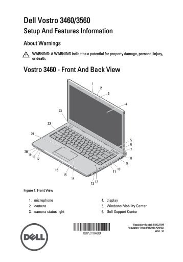 Dell Vostro 3460/3560 Setup And Features Information - E-pood