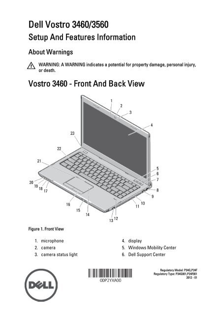 Dell Vostro 3460/3560 Setup And Features Information - E-pood