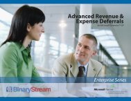 Advanced Revenue & Expense Deferrals for ... - Binary Stream
