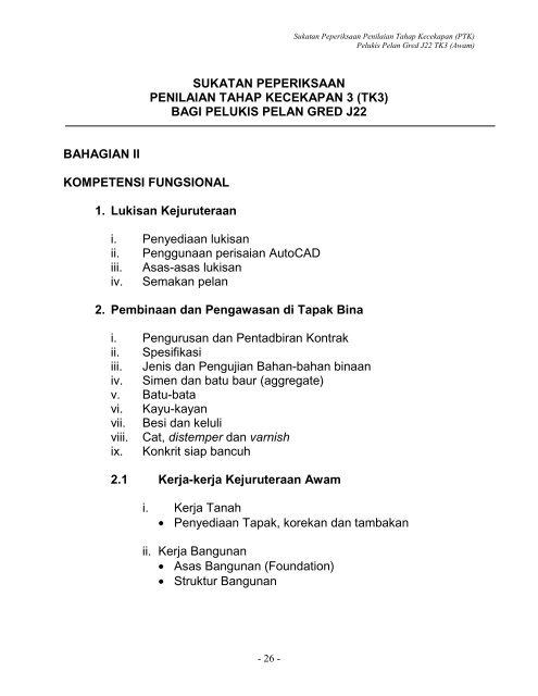 SUKATAN PEPERIKSAAN PENILAIAN TAHAP KECEKAPAN 3 (TK3 ...