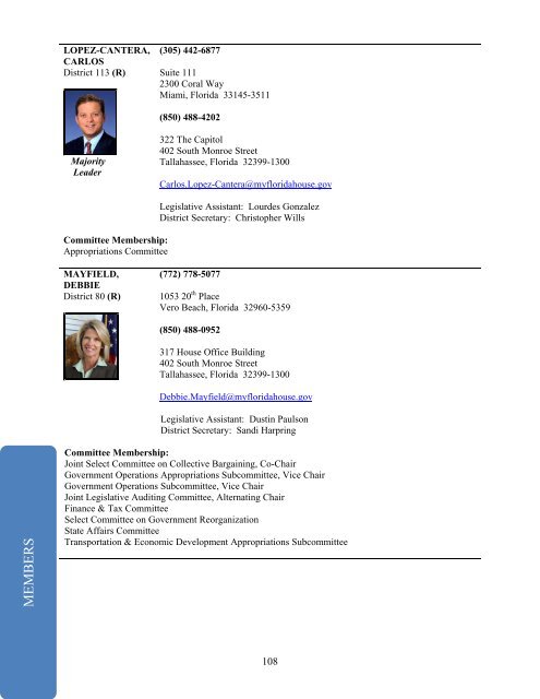 Directory of The Florida House of Representatives Speaker Dean ...