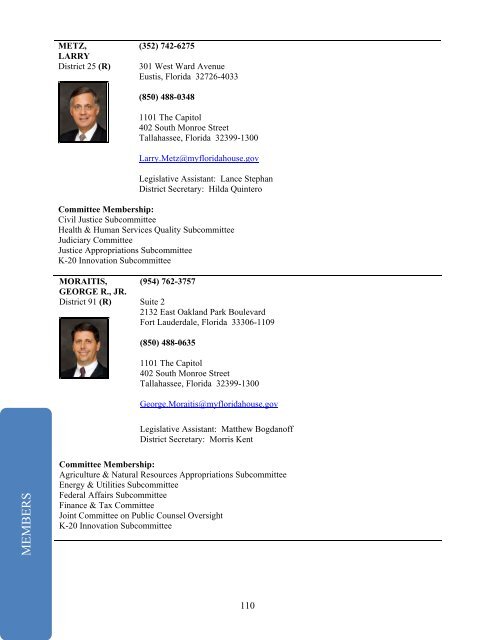 Directory of The Florida House of Representatives Speaker Dean ...