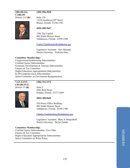 Directory of The Florida House of Representatives Speaker Dean ...