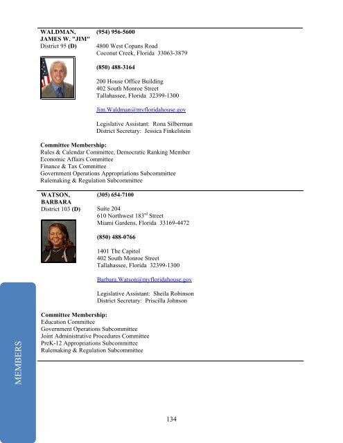 Directory of The Florida House of Representatives Speaker Dean ...