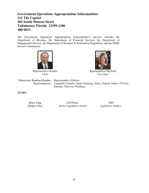 Directory of The Florida House of Representatives Speaker Dean ...