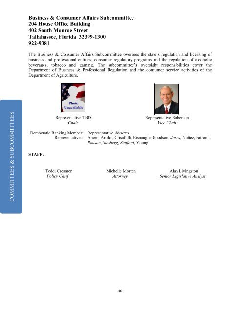 Directory of The Florida House of Representatives Speaker Dean ...