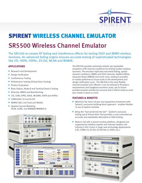 SR5500 Wireless Channel Emulator - Spirent Communications