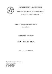 pakiet ECTS - Matema.. - Uniwersytet SzczeciÅski