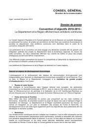 Dossier presse Convention objectifs Cg47 et CRA - Le site du ...