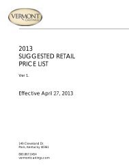 2013 vermont castings price master - Hearth Products Distributing