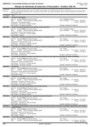 Relação de Atividades de Extensão e Participantes ... - Unioeste