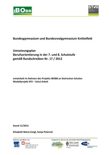 IBOBB Umsetzungskonzept BG BRG Knittelfeld - STEBEP