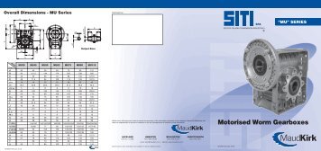 SITI MU Series Worm Gearboxes - Maud Kirk