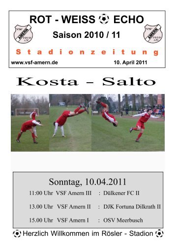 ROT - WEISS ECHO Saison 2010 / 11 S tadionzeitung