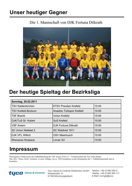 ROT - WEISS ECHO Saison 2010 / 11 S tadionzeitung - VSF Amern