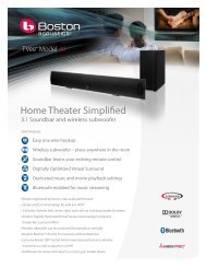 Home Theater Simplified - Boston Acoustics