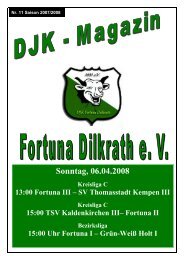 Spielplan Kreisliga C 2007/08 - Fortuna Dilkrath