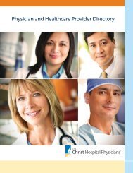 Physician and Healthcare Provider Directory - The Christ Hospital