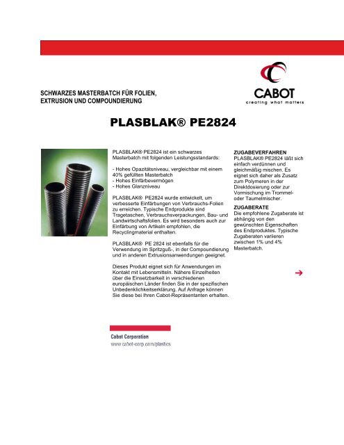 PLASBLAK® PE2824 - Cabot Corporation