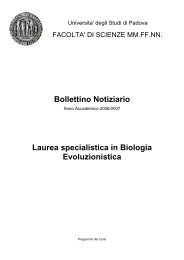 Programmi degli insegnamenti - Biologia