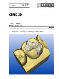 Operator's Manual - Sirona - Technical Documentation