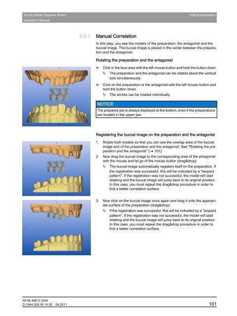 Operator's Manual - Sirona - Technical Documentation