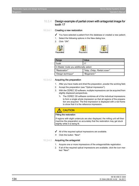 Operator's Manual - Sirona - Technical Documentation