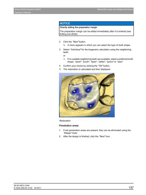 Operator's Manual - Sirona - Technical Documentation