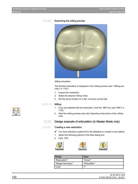 Operator's Manual - Sirona - Technical Documentation