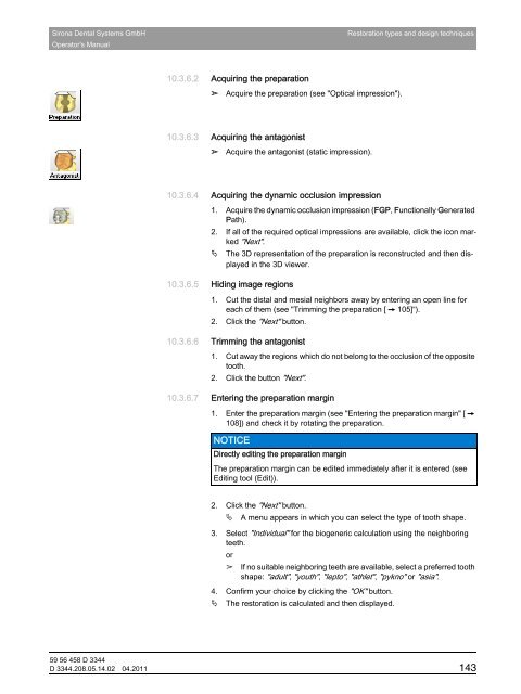 Operator's Manual - Sirona - Technical Documentation