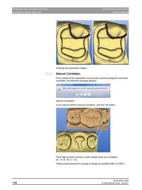 Operator's Manual - Sirona - Technical Documentation