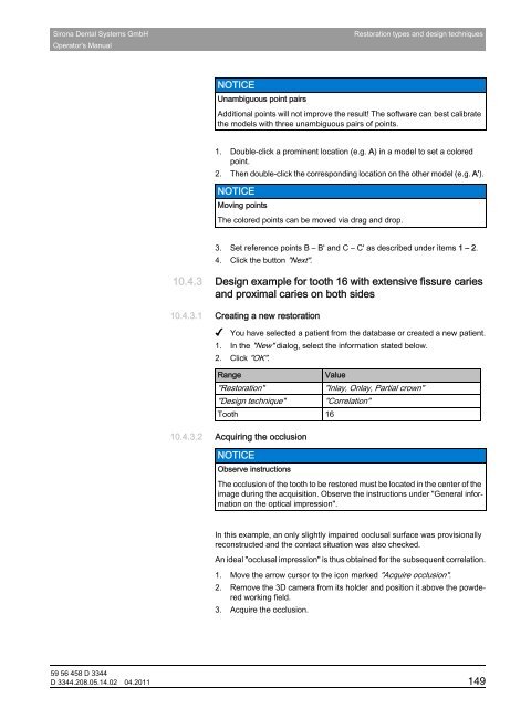 Operator's Manual - Sirona - Technical Documentation