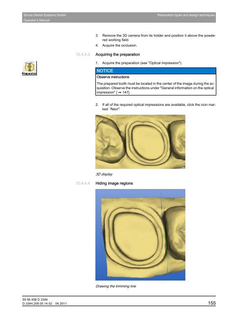 Operator's Manual - Sirona - Technical Documentation